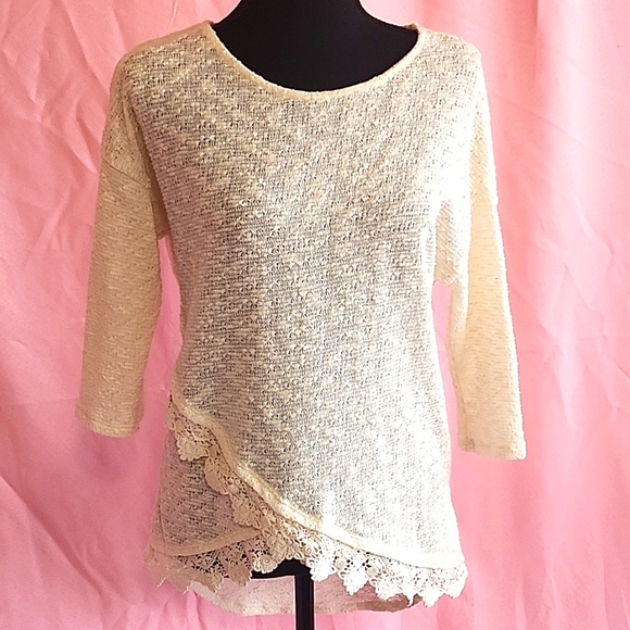 Cream knit top - small - Picture 1 of 5